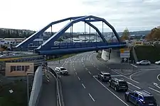 Hans-Ulrich-Bay-Brücke über die B&nbsp;295 in Heumaden, November 2020