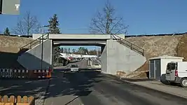 Brücke über Gottlieb-Braun-Straße in Althengstett, Zustand Dezember 2021