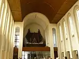 Klais-typische Sonderform des Freipfeifen-prospektes in der Herz-Jesu-Kirche Ludwigshafen (1932)
