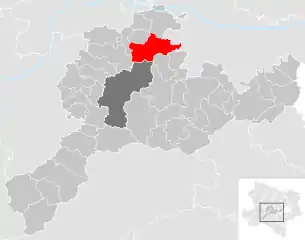 Lage der Gemeinde Herzogenburg im Bezirk St. Pölten-Land (anklickbare Karte)