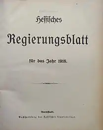 Das republikanische Nachfolge-Organ (1918)