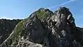 Eisenleiter am nordseitigen Gipfelaufbau