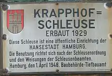 Schild an der Krapphofschleuse