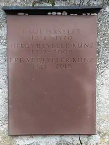 Hildy Beyeler-Kunz (1922–2008), Kunstsammlerin, Beyeler-Stiftung, Fondation Beyeler, Grab auf dem Friedhof Hörnli, Riehen, Basel-Stadt