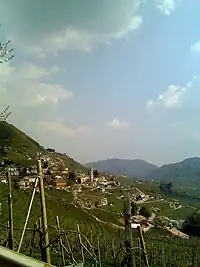 Die Hügel des Prosecco zwischen Conegliano und Valdobbiadene