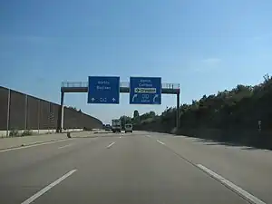 Die A 4 am Dreieck Dresden-Nord