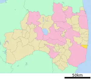 Lage Hironos in der Präfektur