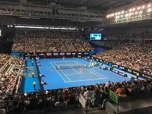 Spiel der 3. Runde im Dameneinzel der Australian Open 2016 in der Vodafone Arena zwischen Johanna Konta und Denisa Allertová