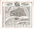 Historischer Stadtplan mit Darstellung der Lage der Schleuse zwischen Stromelbe und Zollelbe