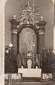 Presbyterium der Pfarrkirche mit Rosetten-Bemalung der späteren 1920er Jahre