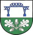 Eisenbahnhochbrücke (im Wappen von Hochdonn DE)