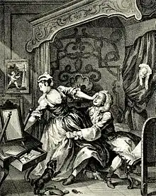 Before (Vorher). Radierung mit Kupferstich (1736)