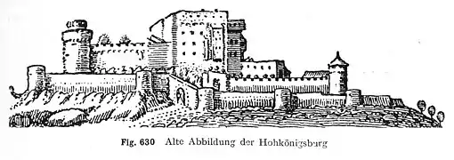 Hohkönigsburg nach dem Brand 1633
