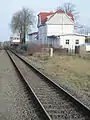 Ehemaliges Bahnhofsgebäude an der Bahnstrecke Delmenhorst–Hesepe der NordWestBahn