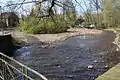 Holzminde im Mittleren Teich in Holzminden bei abgelassenem Teichwasser