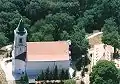 Blick auf die römisch-katholische Kirche Kisboldogasszony