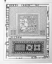 Plan des Tricliniums der Villa Aion