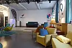 Das werktags (außer Samstag) öffentlich zugängliche hub:raum Café