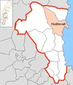 Lage der Gemeinde Hudiksvall