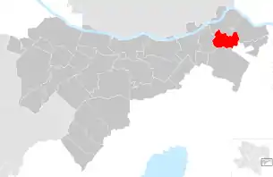 Lage der Gemeinde Hundsheim im Bezirk Bruck an der Leitha (anklickbare Karte)