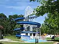 Wasserrutschbahn am Strand von Balatongyörök