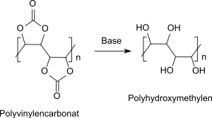 Hydrolyse von Polyvinylencarbonat zu Polyhydroxymethylen