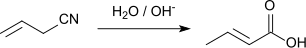 Alkalische Hydrolyse von Allylcyanid