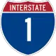 Einstellige Nummerntafel an Interstate Highways.