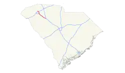 Streckenverlauf der Interstate 385