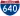 Straßenschild der I-640