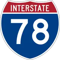 Straßenschild der I-78