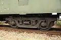 Schwanenhals-Drehgestell eines Umbauwagens der DB