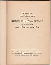 Einband des IB 456 Otto Nebelthau: Mein Gemüsegarten als Hülle für eine Tarnschrift der FDJ (West) von 1953 und S. 9 mit dem Titelblatt für den tatsächlichen Inhalt