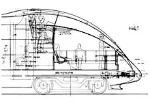 Erster Entwurf für die Lounge des ICE&nbsp;T (1994)