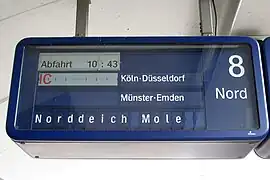 IC auf neuer Fallblattanzeige in&nbsp;Koblenz Hbf
