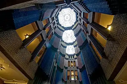 senkrechter Blick in die Eingangshalle