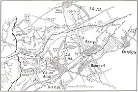 Stellung am Bois du Vert und bei Vis en Artois