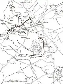 Plan der Kämpfe am Kemmelberg im April 1918