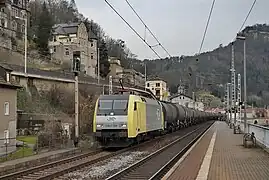 Güterzug der ITL in Königstein (2008)