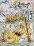 Lönnberg im Schützengraben, Bild von Nils von Dardel, 1918