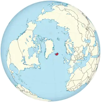 Lage Islands auf der Nordhalbkugel