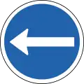 C01.12Vorgeschriebene Fahrtrichtung – hier links