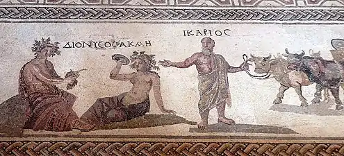 Mosaik Ikarios und Dionysos