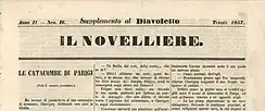 Diavoletto, Zeitungskopf vom 18. Dezember 1858, und Il Novelliere 1857 Nr. 16 (Beilage)