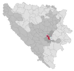 Lage der Gemeinde Ilidža in Bosnien und Herzegowina (anklickbare Karte)