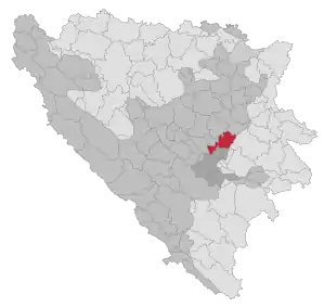 Lage der Gemeinde Ilijaš in Bosnien und Herzegowina (anklickbare Karte)