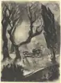Rosy Lilienfeld, Szene aus den Illustrationen zur Legende des Baalschem, 1930