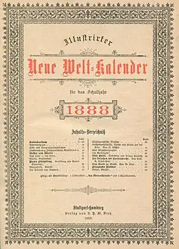 Illustrirter Neue Welt-Kalender Titelblatt von 1888