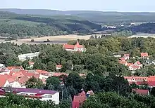 Das Ilmtal mit der Niederburg Kranichfeld (ab 1455 im Besitz)