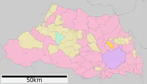 Lage Inas in der Präfektur